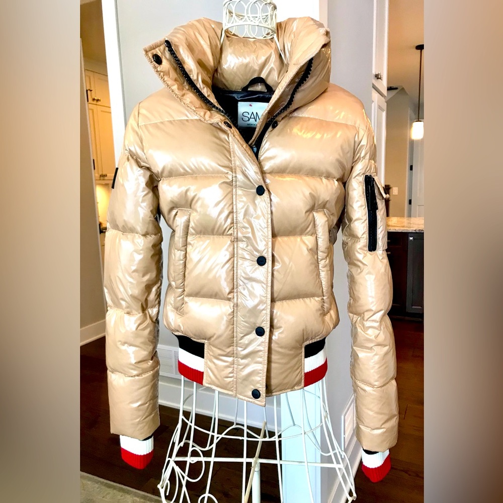 SAM Nude down bomber jacket size S SMALL FLAW (see last photo)